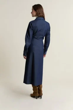 Vestido largo cruzado de algodón