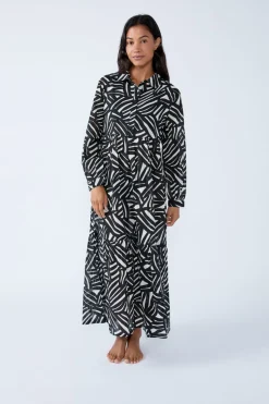 Vestido largo de playa estampado