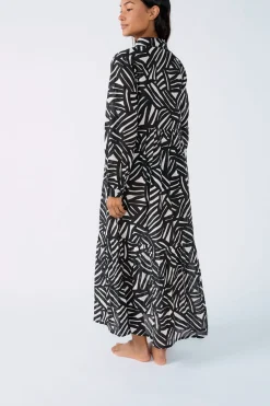 Vestido largo de playa estampado