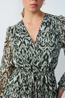 Vestido largo estampado fluido