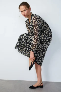 Vestido largo estampado fluido