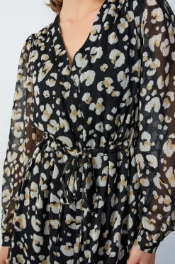 Vestido largo estampado fluido