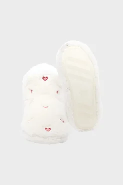 Zapatillas botines de tejido ultrasuave con motivos de corazones