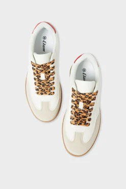 Zapatillas con cordones de leopardo