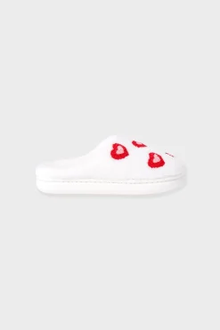 Zapatillas con motivos de corazones de tejido ultrasuave