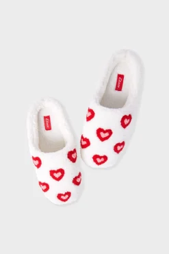 Zapatillas con motivos de corazones de tejido ultrasuave