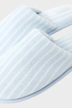 Zapatillas destalonadas a rayas con algodón