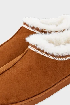 Zapatillas destalonadas con efecto terciopelo