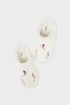 Zapatillas destalonadas de tejido ultrasuave con motivos